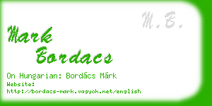 mark bordacs business card